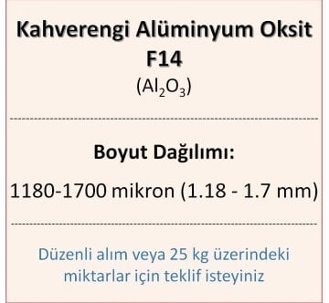 Kahverengi Alüminyum Oksit F14 - Al2O3 - 1180-1700mikron 5 kg
