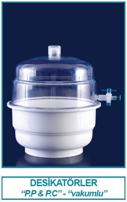 İSOLAB 039.12.300 desikatör - plastik - vakumlu - superior - 300 mm (1 adet)