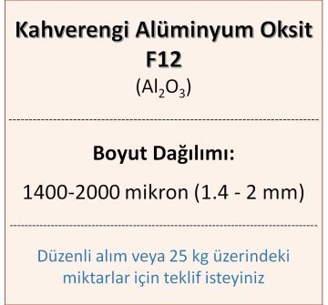 Kahverengi Alüminyum Oksit F12 - Al2O3 - 1400-2000mikron 500 gram