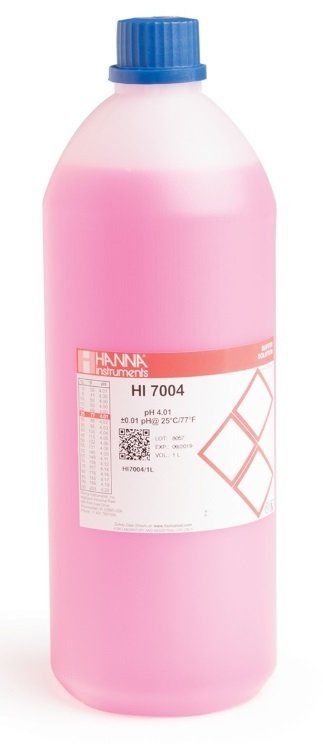 HANNA HI7004/1L pH 4,01 - 25oC Kalibrasyon Tamponu, 1 L şişe