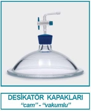 İSOLAB 039.07.300 desikatör kapağı - vakumlu - çap 300 mm (1 adet)