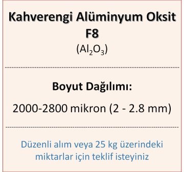 Kahverengi Alüminyum Oksit F8 - Al2O3 - 2000-2800mikron 1 kg