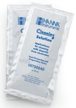 HANNA HI700640P Süt Tortuları için Temizleme Solüsyonu (Gıda Endüstrisi), (25) 20 mL'lik poşetler
