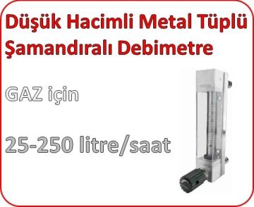 Düşük Hacimli Metal Tüplü Şamandıralı Gaz Flowmetre Debi Ölçer 25-250 lt/saat