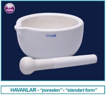 İSOLAB 038.02.130 havan - porselen - tokmaksız - çap 148 mm (1 adet)