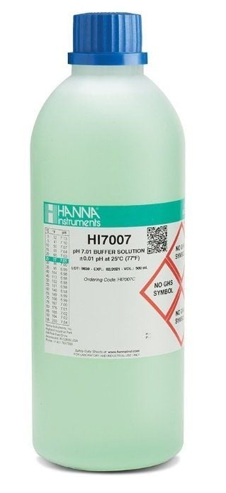 HANNA HI7007C pH 7.01 - 25oC Yeşil Renk Kalibrasyon Tamponu, 500 mL şişe