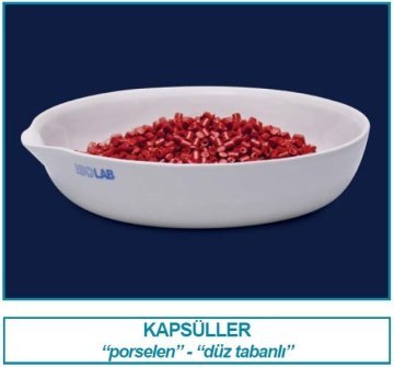 İSOLAB 038.11.060 kapsül - porselen - dibi düz - çap 60 mm (6 adet)
