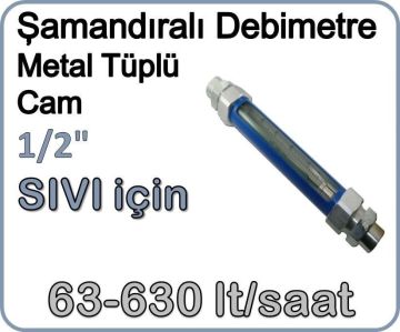 Metal Tüplü Şamandıralı Sıvı Rotametre 63-630 lt/saat 1/2''