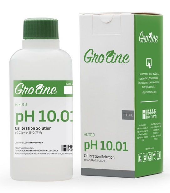 HANNA HI7010-012 GroLine pH 10,01 tampon (+/- 0,02 pH doğruluğu - 25oC), Analiz Sertifikası ile, 120 ml