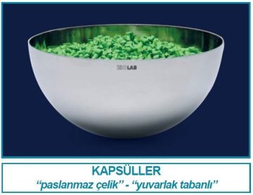 İSOLAB 038.14.060 kapsül - paslanmaz çelik - dibi yuvarlak - 60 mm (1 adet)