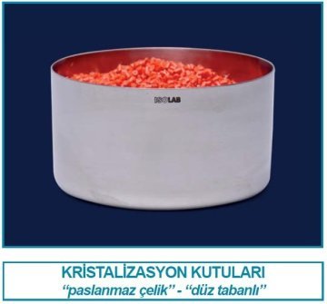 İSOLAB 049.08.085 kristalizasyon kutusu - paslanmaz çelik - çap 85 mm (1 adet)