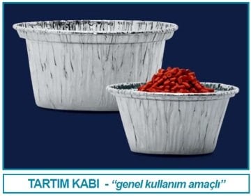 İSOLAB 037.23.085 alüminyum tartım kabı - genel amaçlı - 85 x 37 mm (100 adet)