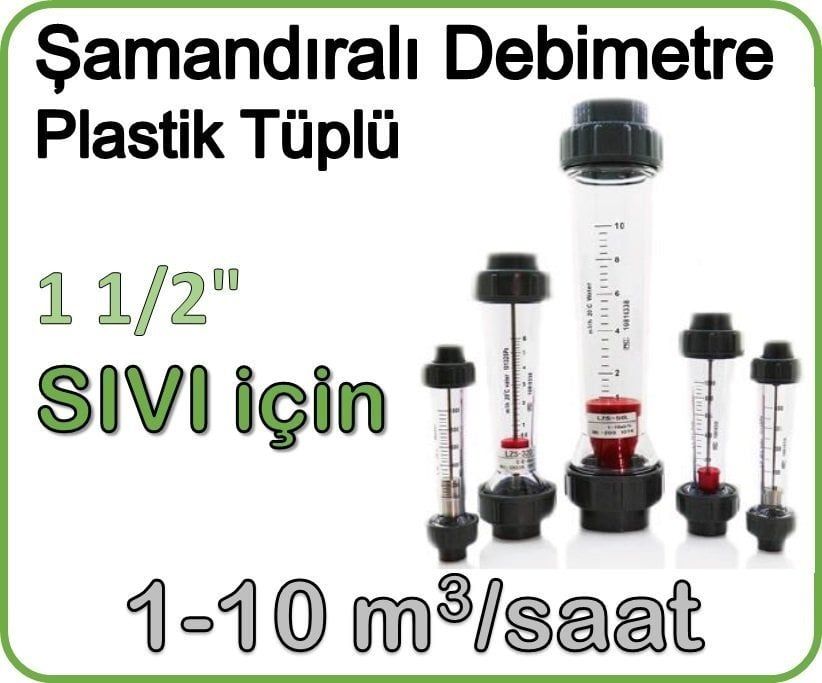 Plastik Tüplü Şamandıralı Sıvı Rotametre 1-10 m3/saat