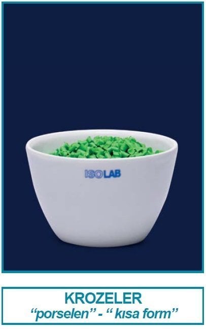 İSOLAB 038.14.L30 kroze - porselen - kısa form - çap 30 mm (6 adet)