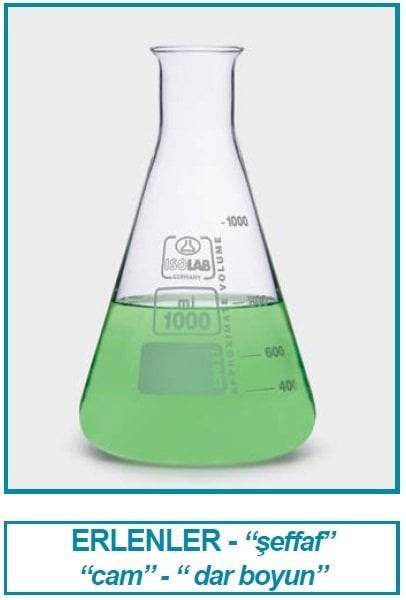 İSOLAB 027.01.050 erlen - cam - orta boyun - 50 ml (10 adet)