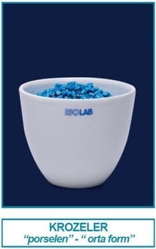 İSOLAB 038.14.M35 kroze - porselen - orta form - çap 35 mm (6 adet)