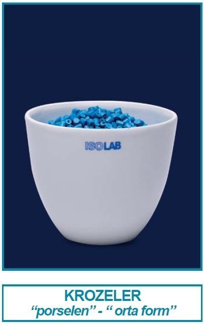 İSOLAB 038.14.M60 kroze - porselen - orta form - çap 60 mm (6 adet)