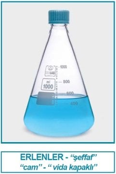 İSOLAB 027.03.901 erlen - cam - vida kapaklı - 1000 ml (1 adet)