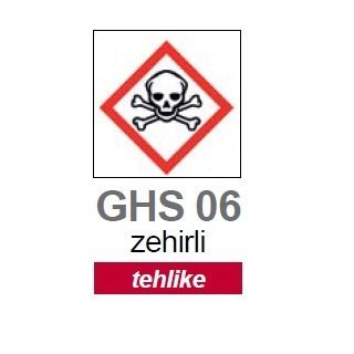 İSOLAB 099.16.T04 zehirli piktogramı GHS 6 tehlike etiketi 37x52mm-250 etiket