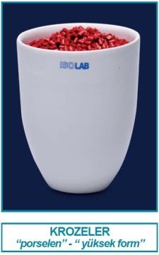 İSOLAB 038.14.H35 kroze - porselen - uzun form - çap 35 mm (6 adet)