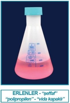 İSOLAB 028.03.250 erlen - P.P - vida kapaklı - 250 ml (1 adet)