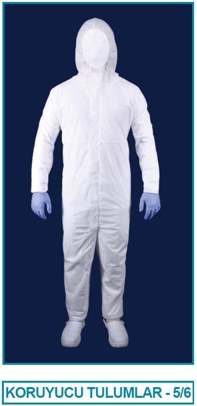 İSOLAB 080.51.003 koruyucu tulum ( güvenlik seviyesi 5/6 ) - Medium (1 adet)