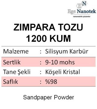 1200 Kum Zımpara Tozu Silisyum Karbür P1200 25 kg
