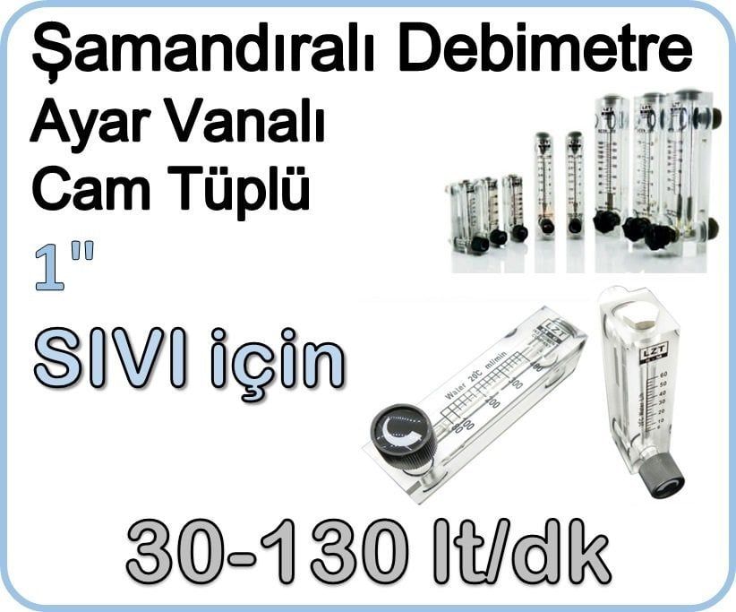 Cam Tüplü Ayar Vanalı Şamandıralı Sıvı Rotametre 30-130 lt/dk
