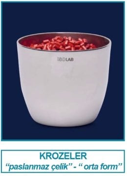 İSOLAB 038.13.S35 kroze - paslanmaz çelik - 44 x 35 mm (1 adet)