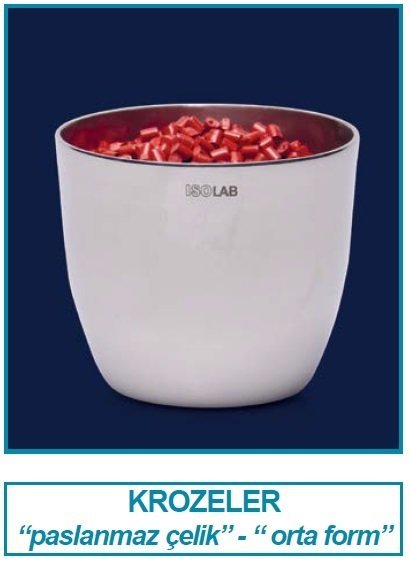 İSOLAB 038.13.S45 kroze - paslanmaz çelik - 53 x 43 mm (1 adet)