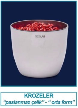 İSOLAB 038.13.S45 kroze - paslanmaz çelik - 53 x 43 mm (1 adet)