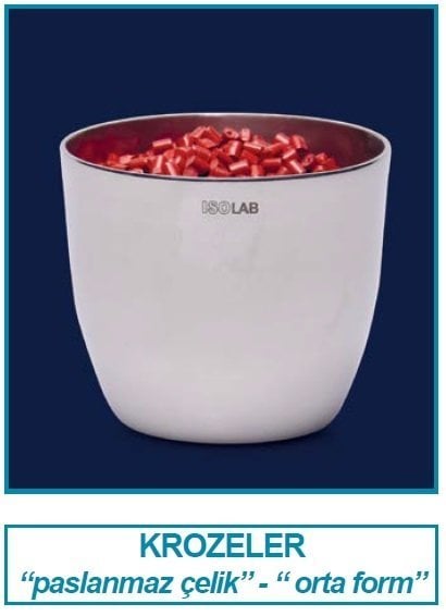 İSOLAB 038.13.S50 kroze - paslanmaz çelik - 62 x 48 mm (1 adet)