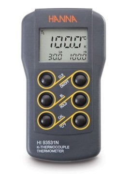 HANNA HI93531N Taşınabilir CAL Düğmesi ile 0.1oC Çözünürlük K-Tip Termokupl Termometresi