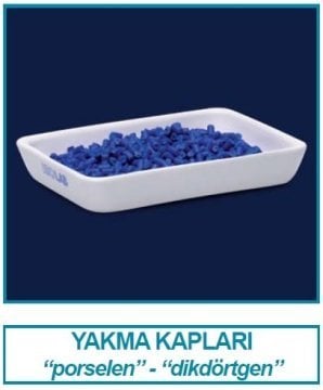 İSOLAB 038.20.025 yakma kabı - porselen - dikdörtgen - 48 x 26 mm (1 adet)