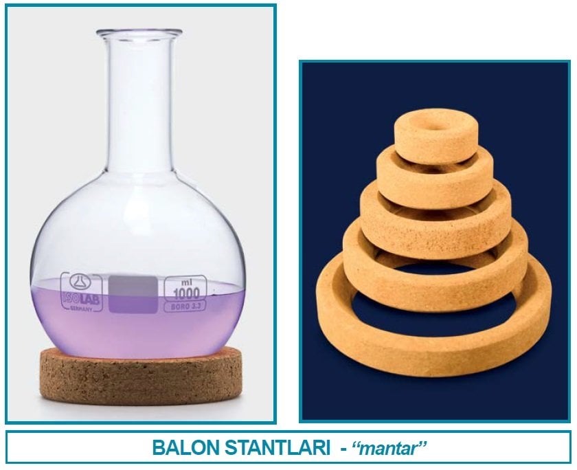 İSOLAB 029.04.002 balon standı - mantar - 250 - 500 ml (1 adet)