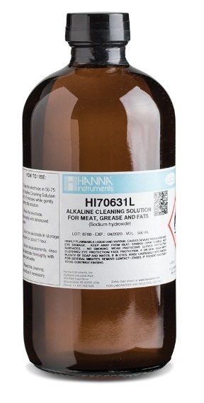 HANNA HI70631L Et Gresleri ve Yağları için Alkali Temizleme Solüsyonu (Gıda Endüstrisi), 500 mL şişe