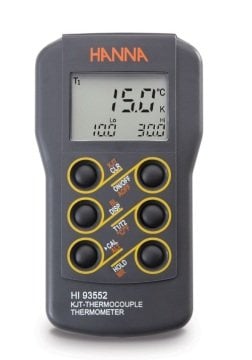 HANNA HI93552R Taşınabilir Çift Kanallı K, J, T Tip Termokupl Termometresi