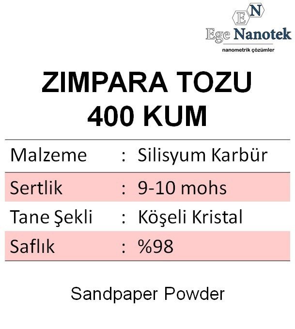 400 Kum Zımpara Tozu Silisyum Karbür P400 10 kg