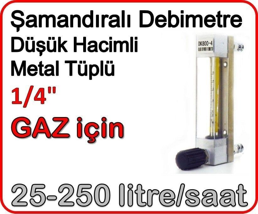 Düşük Hacimli Metal Tüplü Şamandıralı Gaz Rotametre 25-250 lt/saat