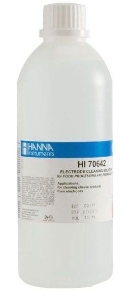 HANNA HI70642L Peynir Tortuları için Temizleme Solüsyonu (Gıda Endüstrisi), 500 mL şişe