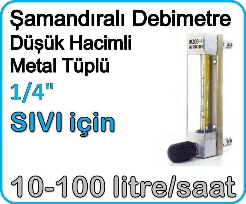 Düşük Hacimli Metal Tüplü Şamandıralı Sıvı Rotametre 10-100 lt/saat