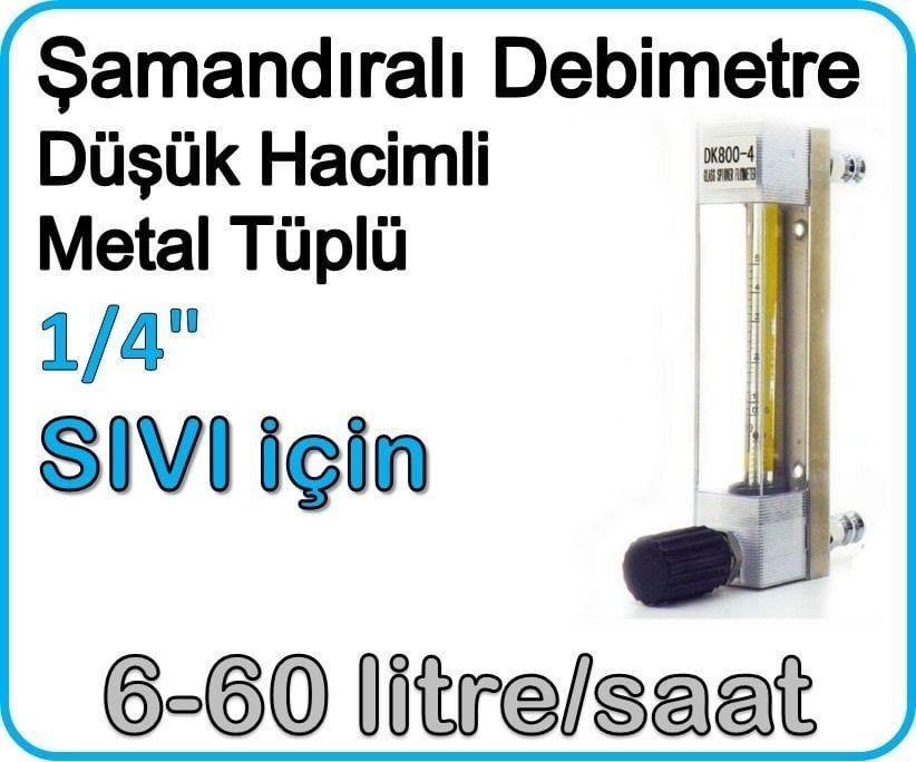 Düşük Hacimli Metal Tüplü Şamandıralı Sıvı Rotametre 6-60 lt/saat