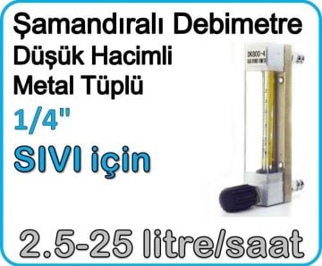 Düşük Hacimli Metal Tüplü Şamandıralı Sıvı Rotametre 2.5-25 lt/saat