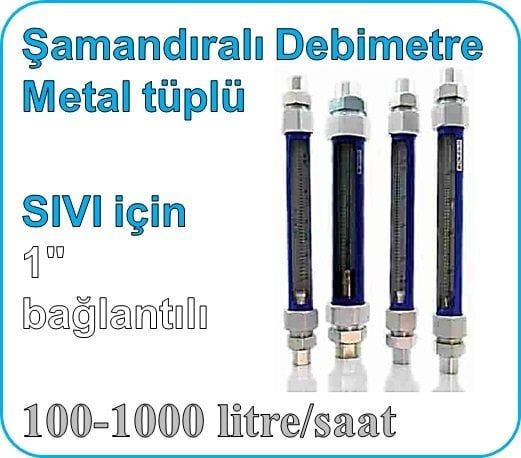 Metal Tüplü Şamandıralı Cam Sıvı Rotametre 100-1000 lt/saat (1'' bağlantılı)