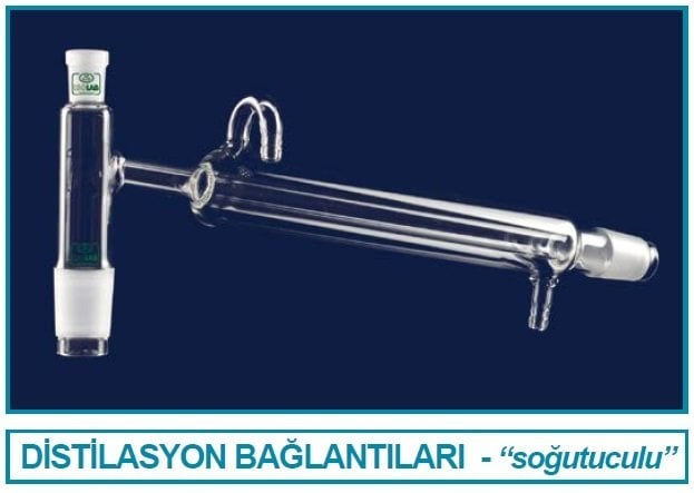 İSOLAB 065.55.001 distilasyon bağlantıları - kondenserli - standart - erkek şilif(ler) : NS 14/23 - kondenser uzunluğu 160 mm (1 adet)