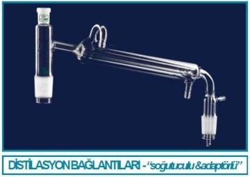 İSOLAB 065.56.004 distilasyon bağlantıları - kondenserli - vakum adaptörlü - erkek şilifl(ler) : NS 29/32 - kondenser uzunluğu 400 mm (1 adet)