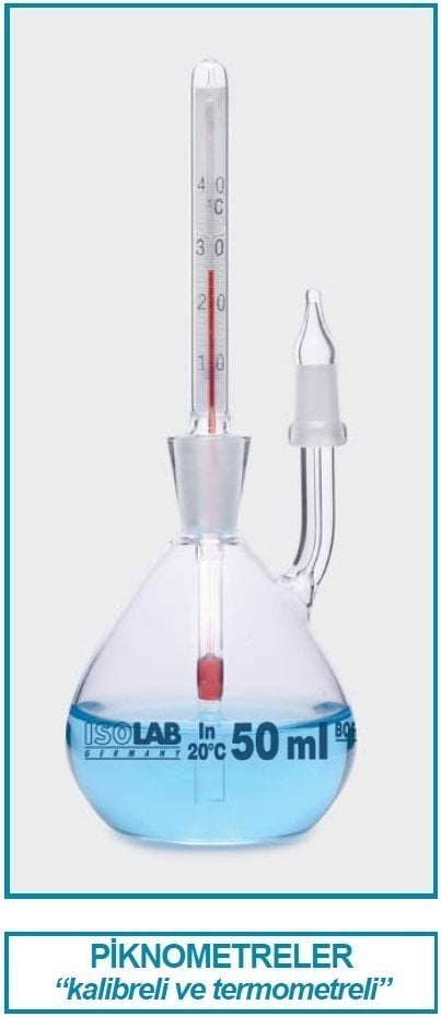 İSOLAB 023.03.050 piknometre - kalibreli - termometreli - 50 ml (1 adet)