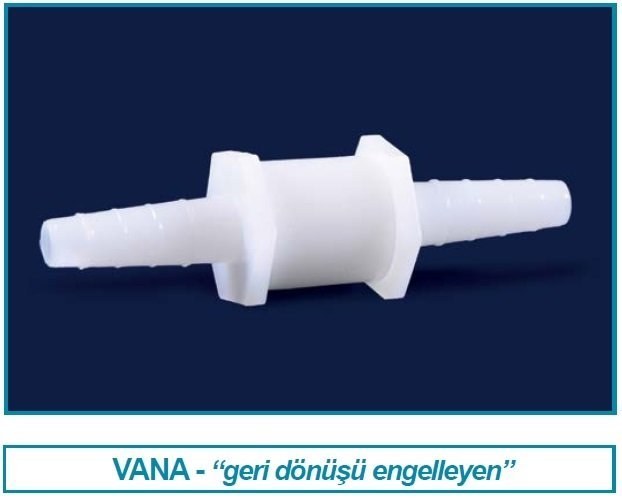 İSOLAB 040.10.005 tek yönlü vana - polipropilen - çap 8/11 mm (1 adet)