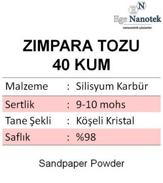 40 Kum Zımpara Tozu Silisyum Karbür P40 25 kg