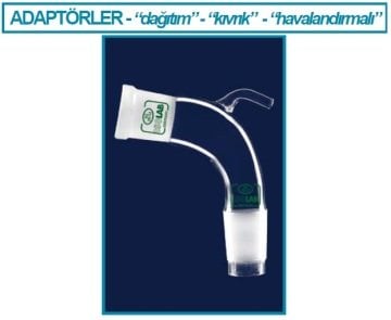 İSOLAB 065.33.014 adaptör - aktarım - eğimli vakumlu - dişi şilif : NS 14/23 - erkek şilif : NS 14/23 (1 adet)